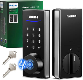 Philips Cerradura de puerta electrónica de huellas dactilares, cerr...
