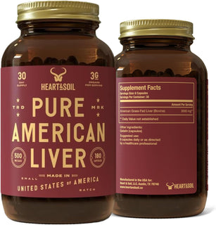 HEART & SOIL Suplemento de hígado de res americano puro 100% al...