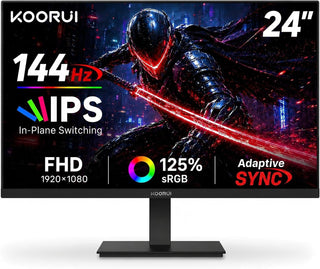 KOORUI Monitor de juegos de 24 pulgadas 144Hz Full HD 1920 x 1080p...