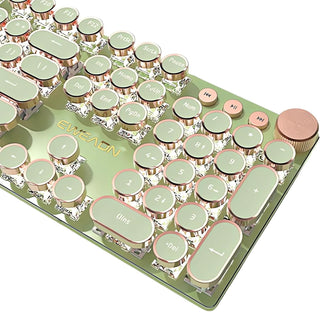 TISHLED Teclado mecánico estilo máquina de escribir para juegos con...