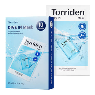 Torriden Máscara facial de ácido hialurónico DIVE IN (10 hojas), ma...
