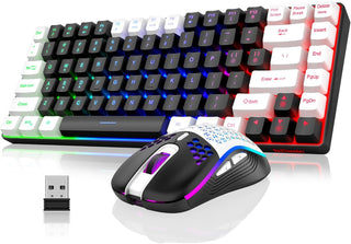 RedThunder Combo de Teclado y Ratón Inalámbrico K84, Retroiluminaci...
