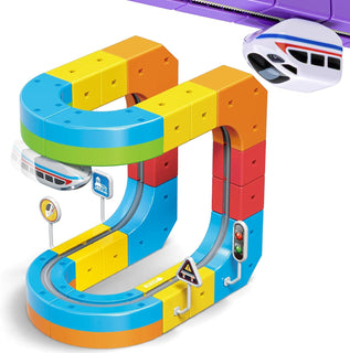 Wdebay klick Rail - Juego de tren eléctrico 3D mágico y flexible pa...