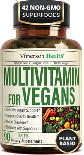 Multivitamínico vegano para mujeres y hombres, multivitaminas esenc...