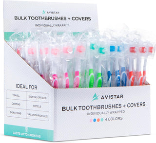 104 paquetes de cepillos de dientes a granel con tapas protectoras,...
