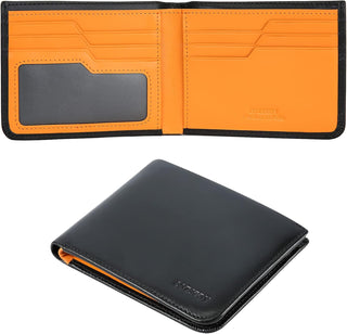 COZSEDY Billeteras delgadas de piel de becerro para hombres con blo...