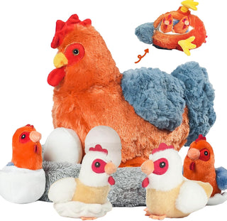 XYHQYB Juego de peluche de pollo 9 en 1, juguete de peluche de poll...