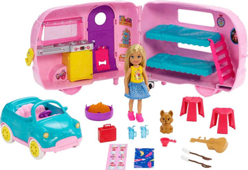 \u200BBarbie Club Chelsea Camper juego con muñeca Chelsea, cachorro...