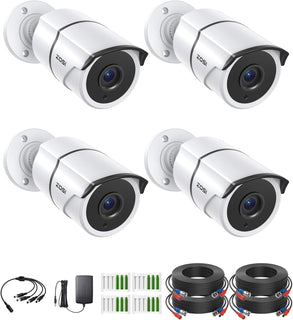 ZOSI 4PACK 1920TVL 1080P HD TVI Cámaras de seguridad 120 pies de vi...