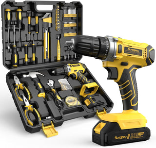 Sundpey Kit de herramientas con taladro de 21 V \u2013 170 piezas p...