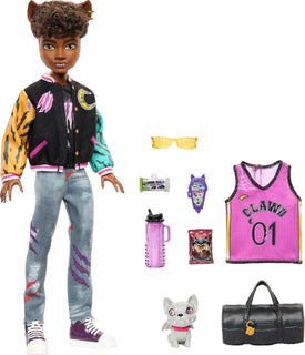 Muñeca de Monster High, muñeca Clawdeen Wolf con bulldog gárgola ma...