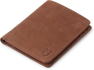 Cartera delgada de cuero plegable para hombre con bolsillo secreto...