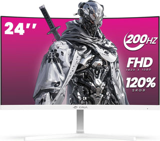 CRUA Monitor curvo para juegos FHD 1080P 200Hz de 24 pulgadas, 2800...