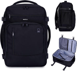 ECOHUB Mochila de Viaje Mochila de Equipaje de Mano, Negro-3, Mochi...