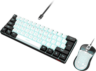 RedThunder Combo de teclado y mouse 60% para juegos, mini teclado u...