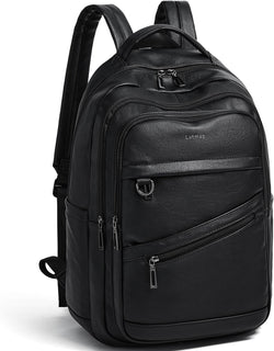 LATMAP Mochila de 43L para mujer: mochila de cuero vegano para lapt...