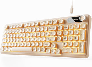 EWEADN V102 Teclado con cable, 98 teclas, teclado cremoso para jueg...