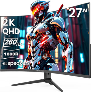 CRUA Monitor curvo QHD 260Hz de 27 pulgadas para juegos, 1800R VA,...