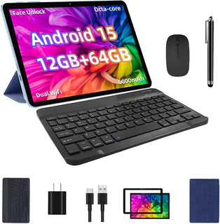 TUOHAITIME Tableta Android 15, 12GB+64GB+1TB Expandible, Paquete de...