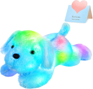 Perrito de peluche con luz LED para ver por la noche, 20 pulgadas,...