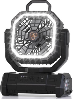 Honesorn - Ventilador de camping recargable de 20000 mAh con LED y...
