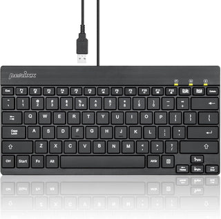 Perixx PERIBOARD-326 - Teclado USB mini retroiluminado con cable co...