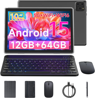 Vyrolinia Tablet Android 15 10 pulgadas 12GB RAM+64GB ROM\/ 1TB exp...