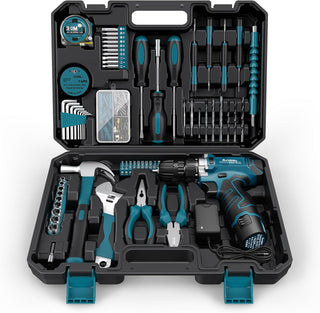 Kit de herramientas Sundpey 206 piezas con taladro - Juego de talad...