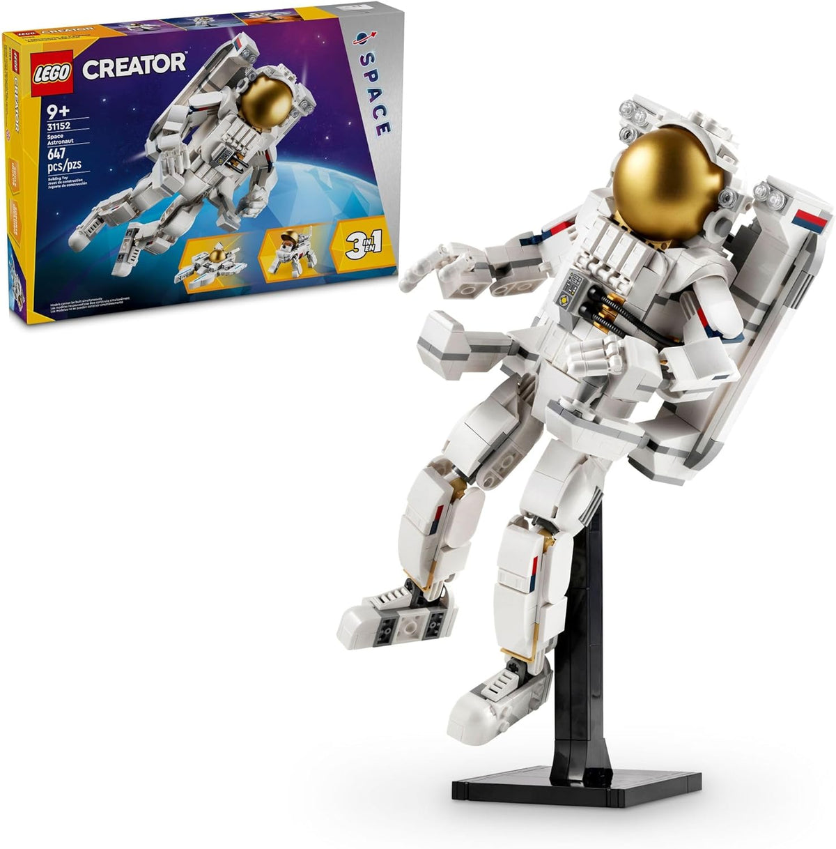 LEGO Creator 3 en 1 Juguete de Astronauta Espacial, Set de Construc...