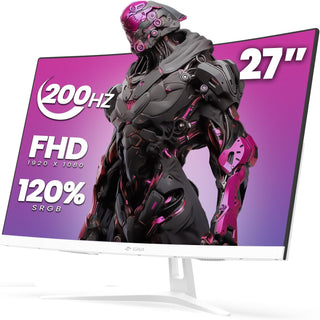 CRUA Monitor curvo para juegos FHD 1080P 200Hz de 27 pulgadas, 1800...