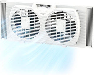 Comfort Zone Ventilador de ventana doble con control de flujo de ai...