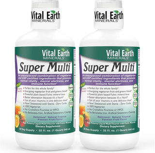 Vital Earth Minerals Super Multi Paquete de 2 multivitaminas líquid...