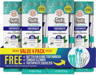 GuruNanda Pasta de dientes hidroxiapatita con neem, SLS y sin flúor...