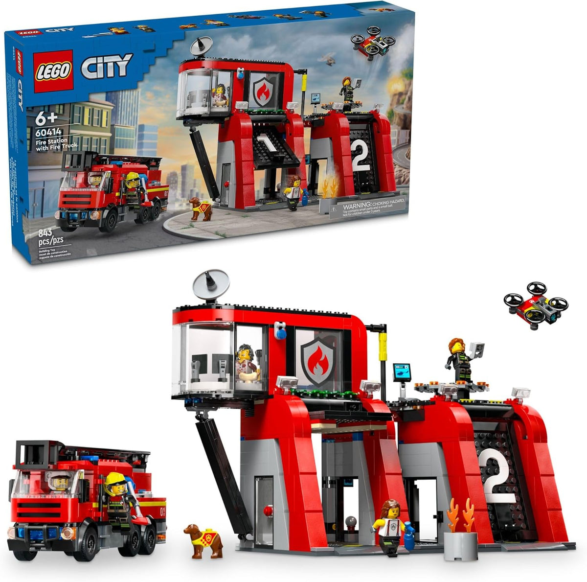 LEGO City Estación de bomberos con camión de bomberos de juguete \u...