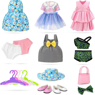 Zecckige Ropa de muñeca de 18 pulgadas y accesorios para muñecas am...