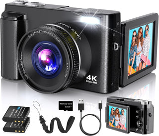 Duluvulu Cámara digital 4K para enfoque automático de fotografía, c...