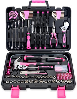 KOOPOOL Juego de herramientas rosa de 159 piezas, kit de herramient...
