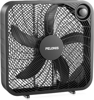 PELONIS Ventilador de caja de 20 pulgadas para dormitorio: 3 veloci...