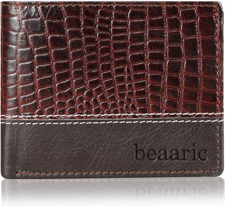 Beaaric Cartera de piel con bloqueo RFID para hombre, delgada y ple...
