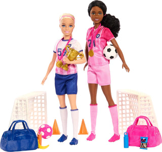 Juego de Barbie Careers, set de jugadora de fútbol con 2 muñecas de...
