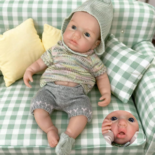 Gileutay Muñeca realista de silicona de 12 pulgadas con boca abierta