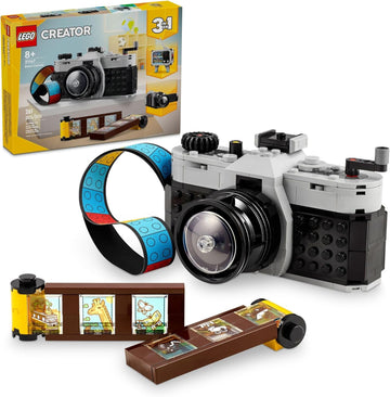 Lego Creator 31147 - Juguete de cámara retro 3 en 1, se transforma de cámara de juguete a cámara de video retro a set de TV retro, regalo de fotografía para niños y niñas de 8 años en adelante que