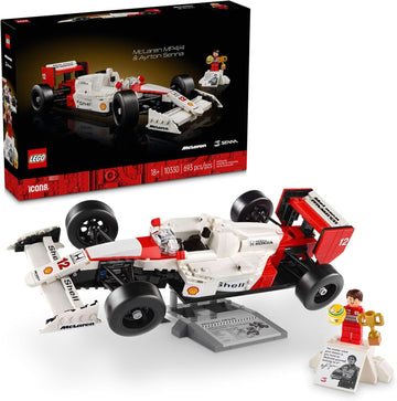 LEGO Icons McLaren MP4/4 & Ayrton Senna - Kit de coche modelo de minifigura - Juego de McLaren F1 para adultos, mayores de 18 años - Regalo para cumpleaños - 10330