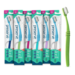 Cepillos de dientes Preserve con funda, 6 unidades. , cerdas ultra...