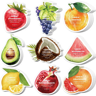 KONEUK Paquete de 36 mascarillas faciales en forma de fruta para mu...