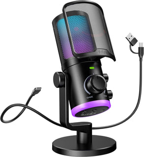 Micrófono de juego FIFINE para PC, micrófono USB para transmisión c...