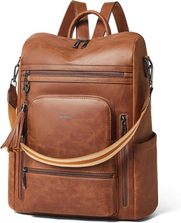 Mochila Shrrie de cuero vegano para computadora portátil de 14 pulg...