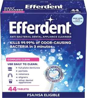 Efferdent - Tabletas de limpieza dental, completamente limpio, 102...