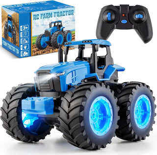 IJIGU Juguetes de tractor a control remoto, juguete de camiones mon...