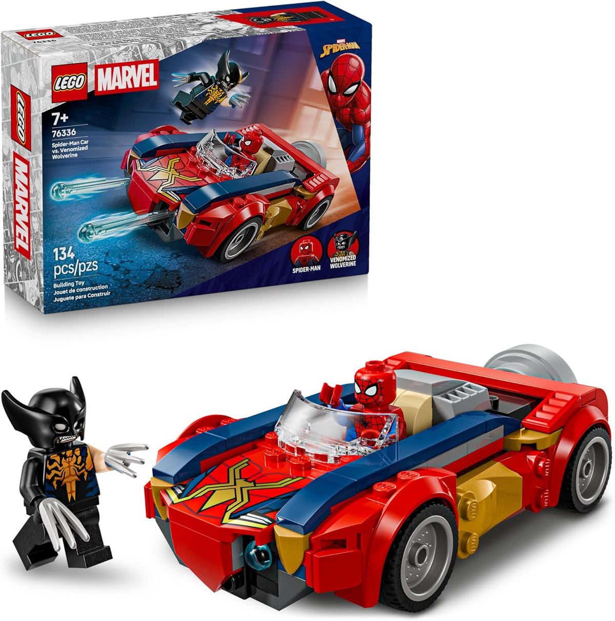 LEGO Marvel Spider-Man Car vs Lobezno venomizado juguete